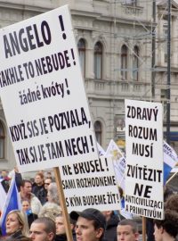 Demonstrace SPD na Václavském náměstí