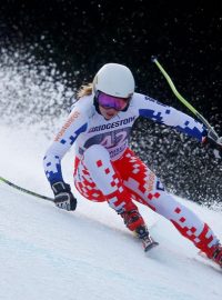 Ester Ledecká během sjezdu v Ga-Pa