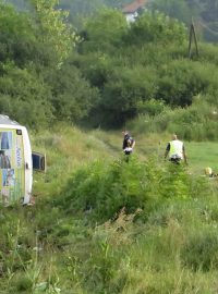 Havarovaný slovenský autobus v Srbsku