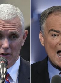 Zkušení, ale nevýrazní. Tak mnozí hodnotí kandidáty na viceprezidenta USA. Na koláži republikán Mike Pence (vlevo) a demokrat Tim Kaine.