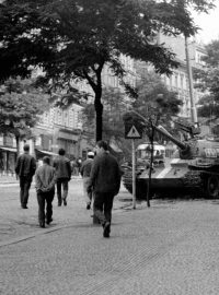 21. srpen 1968, okupace Československa, tank, Sovětská invaze