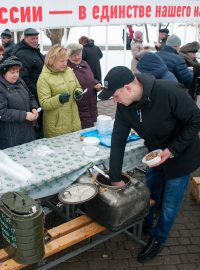 Nápis Síla Ruska - v jednotě našeho národa