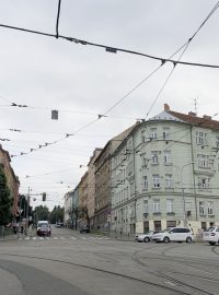 Křižovatka ulic Merhautova a Jugoslávská v Brně