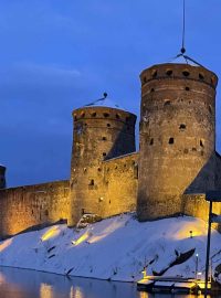 městečko Savonlinna. jezero Saimaa