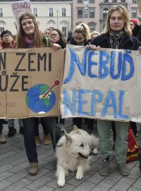 Demonstrace studentů za důslednější boj proti klimatické změně