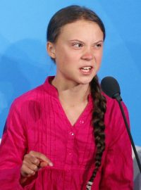 Aktivistka Greta Thunbergová na klimatickém summitu OSN