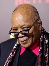 Americký hudebník, skladatel a trumpetista Quincy Jones (fotografie z 6. dubna 2017)