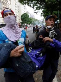 Protesty ve venezuelské metropoli Caracas