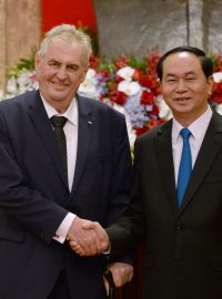 Prezident Miloš Zeman a jeho vietnamský protějšek Tran Dai Quang.