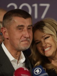 Předseda hnutí ANO Andrej Babiš s manželkou Monikou