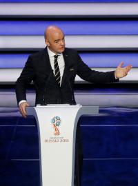 Na úvod se předvedli prezidenti FIFA Gianni Infantino a Ruska Vladimir Putin