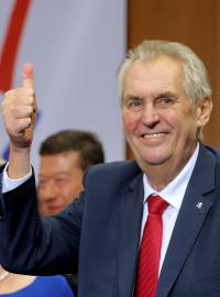 Miloš Zeman po oznámení výsledků druhého kola voleb.