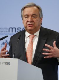 Generální tajemník OSN António Guterres na mnichovské bezpečnostní konferenci