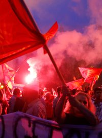 Demonstrace proti dohodě s Řeckem o názvu státu Severní Makedonie
