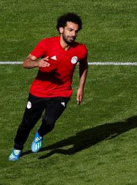 Egyptský útočník Muhammad Salah na tréninku před mistrovstvím světa