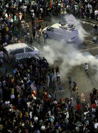 Protivládní demonstrace v centru Bukurešti