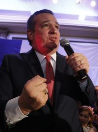 Ted Cruz se raduje z vítězství ve volbách do Kongresu.