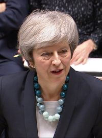 Britská premiérka Theresa Mayová při projevu v Dolní sněmovně