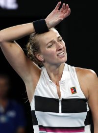 Petra Kvitová během finále Australian Open proti Naomi Ósakaové.