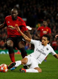 Osmifinálový zápas Ligy mistrů mezi Paris St. Germain a Manchesterem United