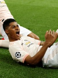 Marcus Rashford slaví vítězný gól Manchesteru United