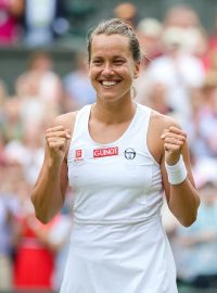 Česká tenistka Barbora Strýcová po postupu do wimbledonského semifinále.