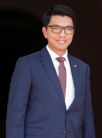 Madagaskarský prezident Andry Rajoelina a jeho manželka Mialy v paláci Iavoloha v hlavní městě Antananarivo (foto z roku 2019)