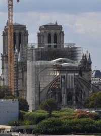 Opravy katedrály Notre-Dame v Paříži (fotografie z července 2020)