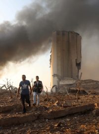 Místo výbuchu v bejrútském přístavu