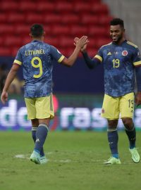 Fotbalisté Kolumbie slaví vítězství