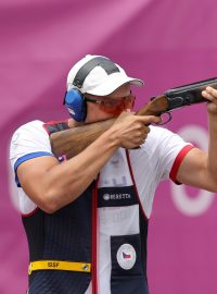 Český skeetař Jakub Tomeček na olympijských hrách v Tokiu