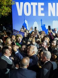 Prezident Joe Biden na předvolebním mítinku v New Yorku