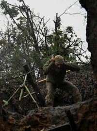 Ukrajinský voják na frontě