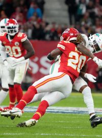 Utkání amerického fotbalu mezi Kansas City Chiefs a Miami Doplhins se odehrálo na stadionu ve Frankfurtu