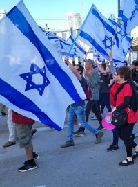 Pochod na protest proti chystané novele izraelského soudnictví