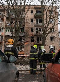 Zničený dům po incidentu v Petrohradu
