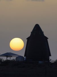 Pohled na základnu SpaceX v Texasu