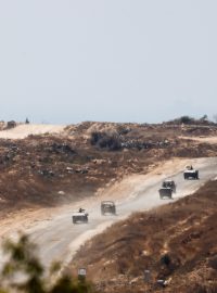 Izraelský vojenský konvoj v Pásmu Gazy