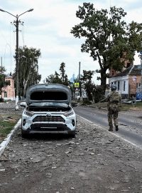 Následky ukrajinské ofenzivy v obci Sudža v Kurské oblasti v Rusku