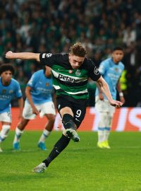 Viktor Gyokeres hattrickem v Lize mistrů sestřelil Manchester City