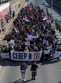 Protestní pochod v srbském městě Niš