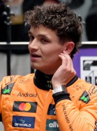 Lando Norris po vyhraném závodě v australském Melbourne