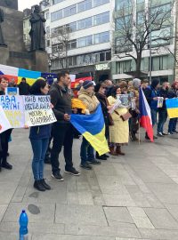 V Praze se ve čtvrtek uskutečnilo několik protestů proti ruskému vpádu na Ukrajinu