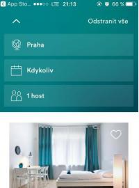 Ukázka z mobilní verze aplikace Airbnb.