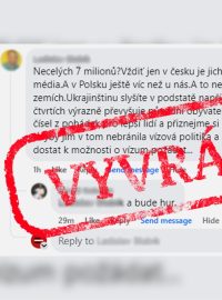 „Veřejnoprávní média v Česku uměle snižují počty ukrajinských uprchlíků,“ zní nepravdivé tvrzení