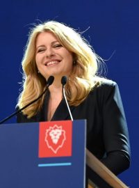 Slovenská prezidenta Zuzana Čaputová přijela osobně poblahopřát Petru Pavlovi do štábu