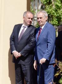 Prezident Miloš Zeman se sešel s odcházejícím slovenským prezidentem Andrejem Kiskou