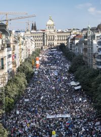Demonstraci na Václavské náměstí svolalo hnutí Milion chvilek pro demokracii.