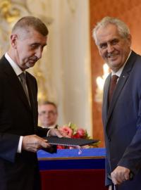 Prezident Miloš Zeman s předsedou vlády Andrejem Babišem