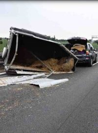 Zhruba na tři hodiny uzavřela ve čtvrtek ráno dálnici D46 mezi Olomoucí a Olšany u Prostějova nehoda osobního auta s přívěsným vozíkem přepravujícím dva koně